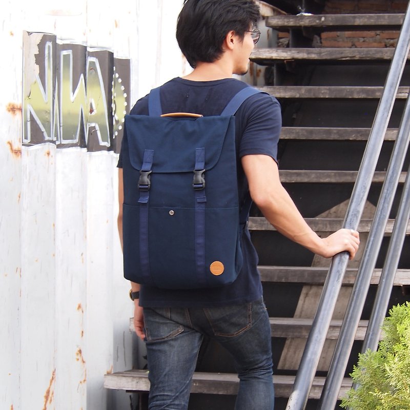 Simply Collection - Blue (Convertible Backpack Tote, Backpack, Bag, Tote Bag) - กระเป๋าเป้สะพายหลัง - วัสดุอื่นๆ สีน้ำเงิน