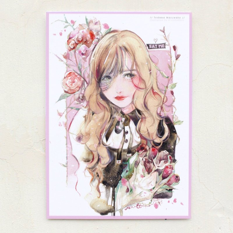 Alice Hobbey Double-sided Watercolor Illustration Postcard Postcard - Cards & Postcards - Paper Multicolor