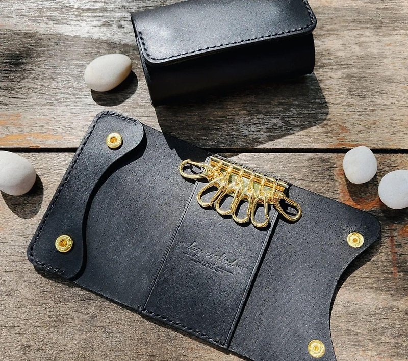 Leather Keys Holder (black) - Keychains - Genuine Leather Black