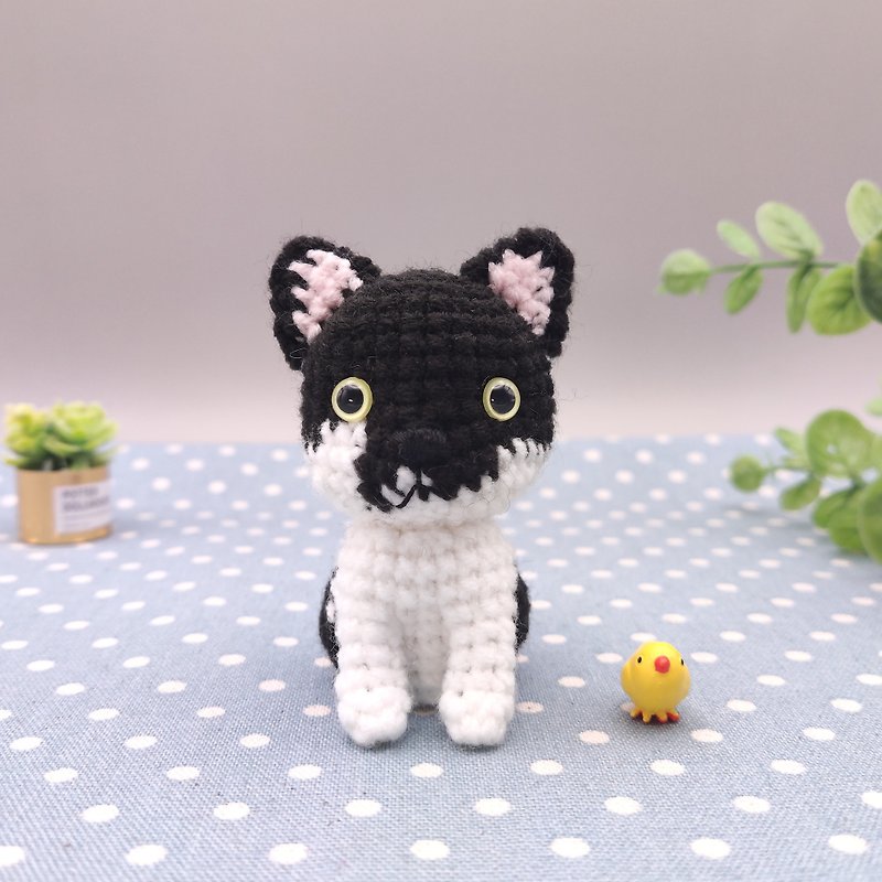 [In Stock] Little Cow Cat Handmade Crochet Doll - Stuffed Dolls & Figurines - Other Man-Made Fibers Black
