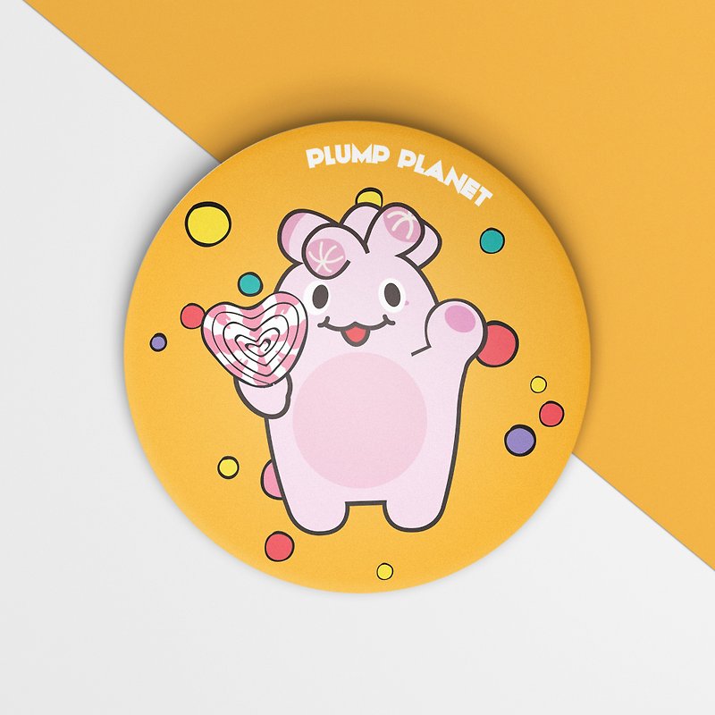 【Plump Planet Friends】Pin back Badge | Candy Planet - Badges & Pins - Plastic Orange