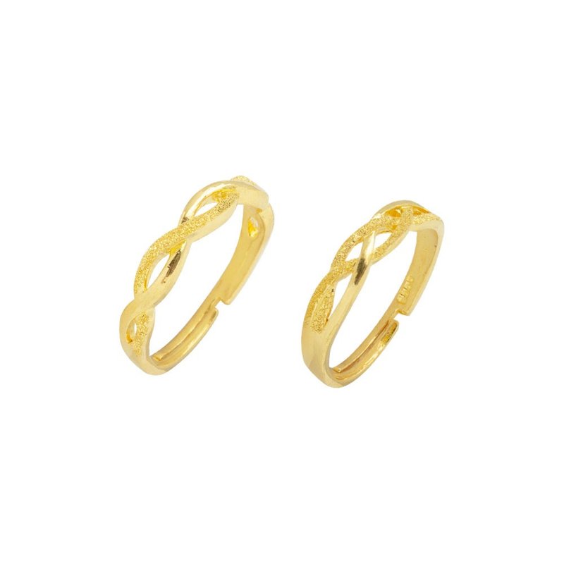 Treasure chest gold jewelry 9999 gold pure gold twist ring pair - General Rings - 24K Gold Gold