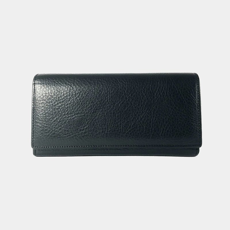オーブリー エンベロープ スタイル レザー ロング ウォレット – レイト ナイトブラック(レイの刻印文字を追加購入できます) - 財布 - 革 ブラック