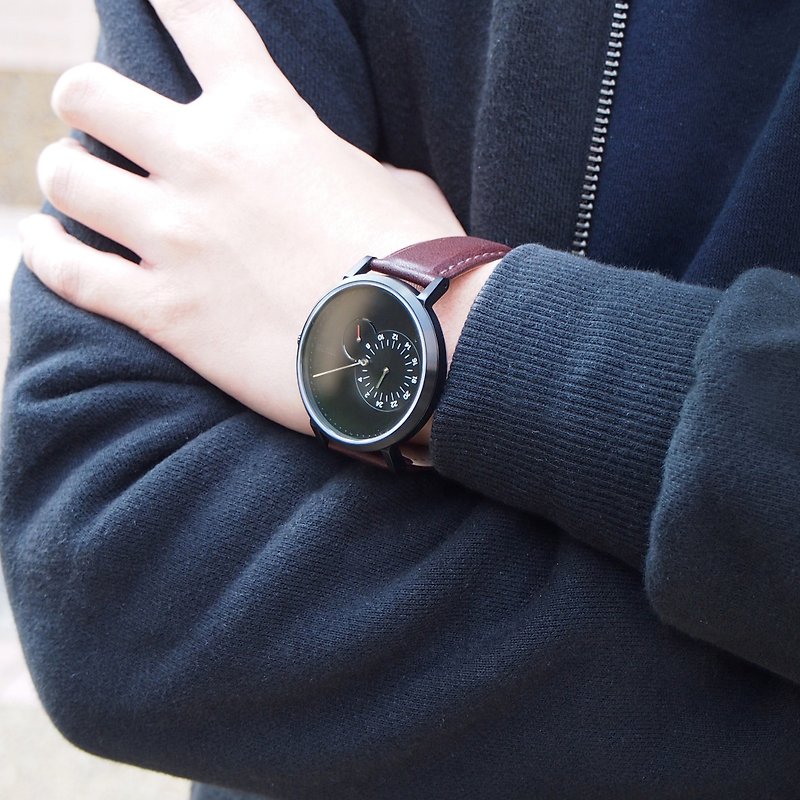 日本自動機械錶 6005S2 | 簡約時尚 | 附送米蘭編織不銹鋼錶帶 - 男錶/中性錶 - 其他金屬 黑色