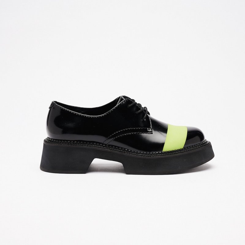 VATIC DERBY LEATHER SHOES BLACK / FLUORESCEN 增高厚底皮鞋 - 其他女皮鞋 - 真皮 黑色