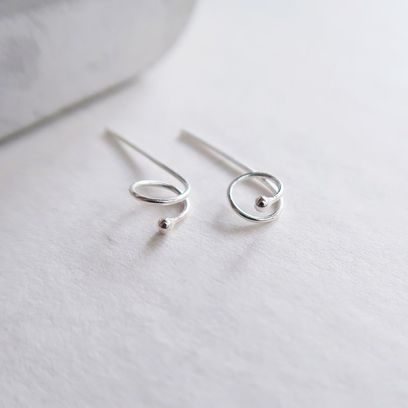 925 Silver Mini Circle Dots Earrings Ear Clips A Pair - ต่างหู - เงินแท้ สีเทา