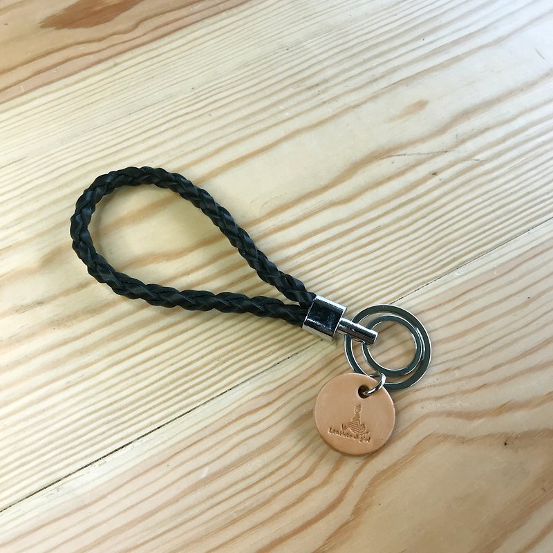 Black braided key ring - Keychains - Genuine Leather Black