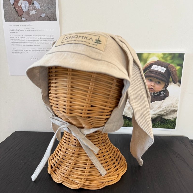 SHÓMKA 野兔軟帽 HARE BONNET 47cm - 男/女童裝 - 亞麻 白色