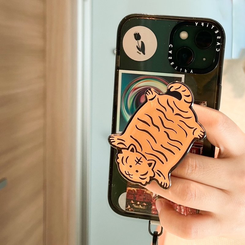 [Smartphone grip] Tiger illustration [Acrylic] - อุปกรณ์เสริมอื่น ๆ - อะคริลิค สีส้ม