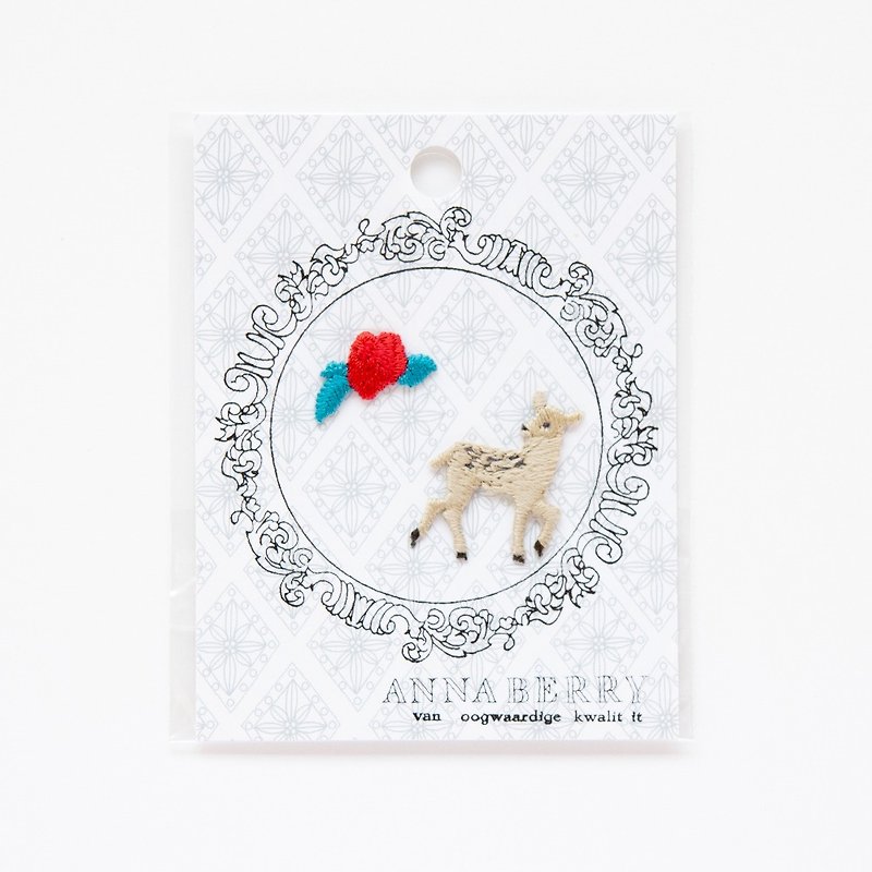 Forest Bambi Embroidered Patch - Other - Cotton & Hemp Red