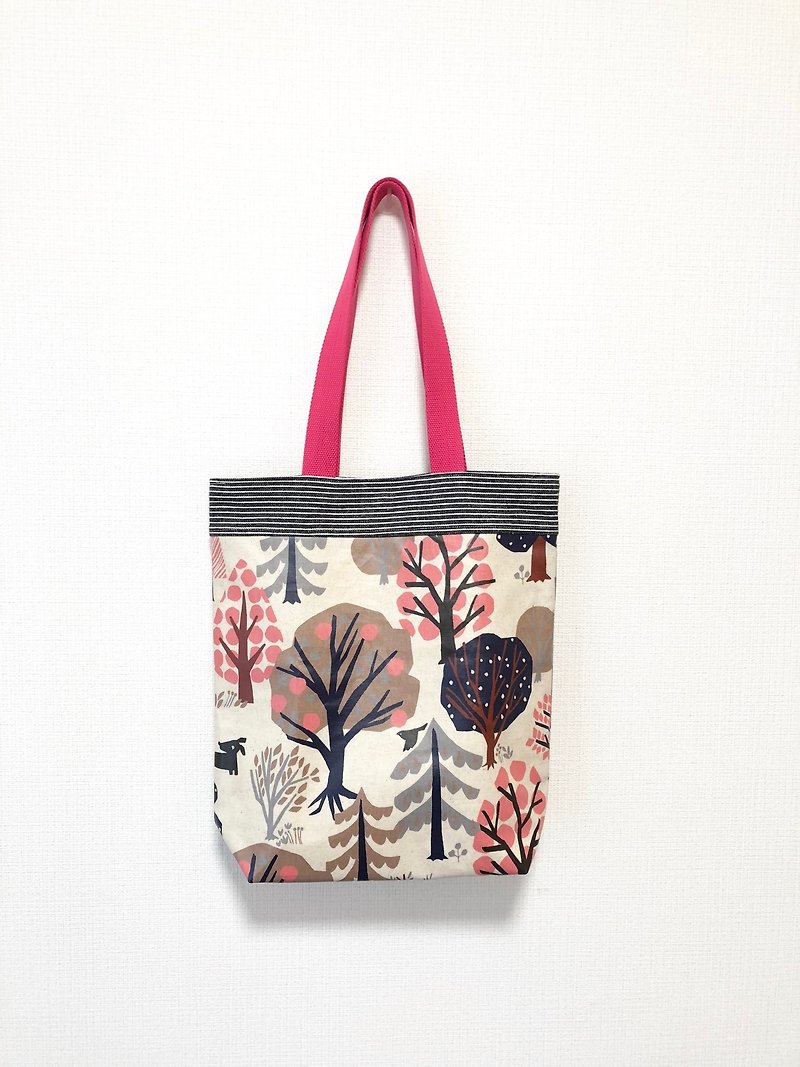 Tarpaulin side backpack / rectangular / fairy forest - Messenger Bags & Sling Bags - Waterproof Material Pink