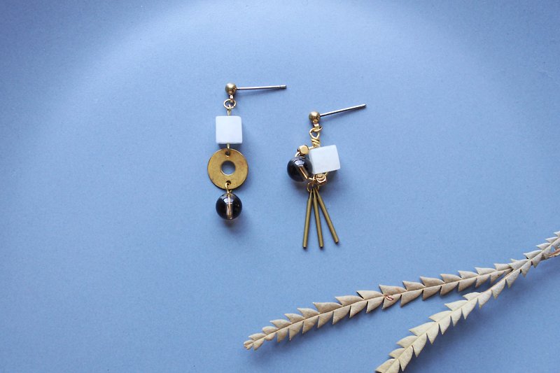 Goldfish and net - earring  clip-on earring - Earrings & Clip-ons - Copper & Brass White
