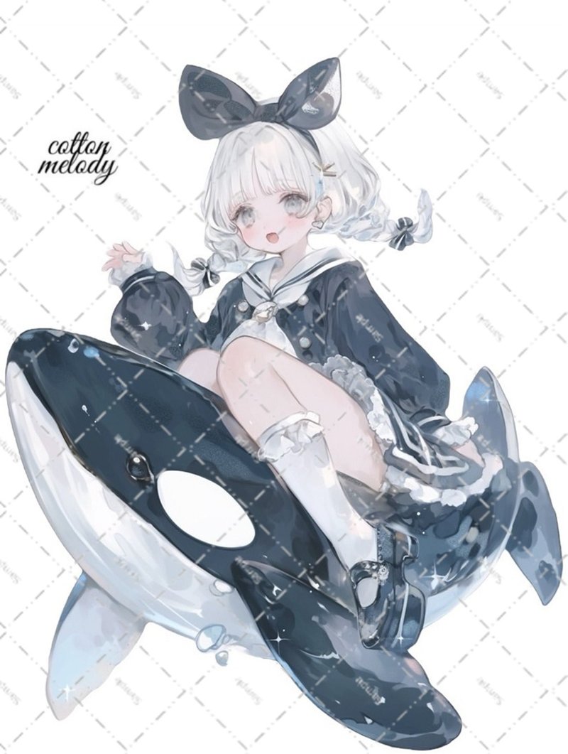 original sticker no.6435 人物ステッカー オリジナルステッカー 人物ステッカー 女の子ステッカー オリジナル人物ステッカー - 貼紙 - 紙 