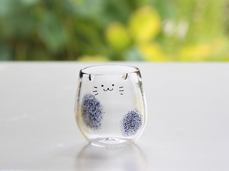 A glass that turns into a calico cat when milk is added [1 piece] - Cups - Glass 