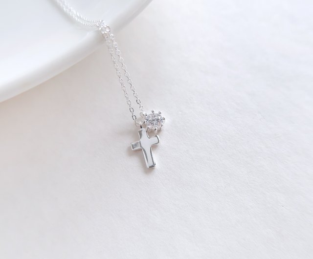 シルバー925 sterling スターリング クロス ロングネックレス