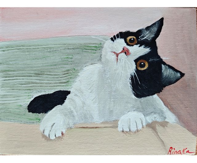 「ハナアカリ」｜絵画 原画 抽象画 動物画 猫の絵 アート ドローイング A-62/24】動物画 猫 ネコ アクリル画 原画 絵画 現代アート