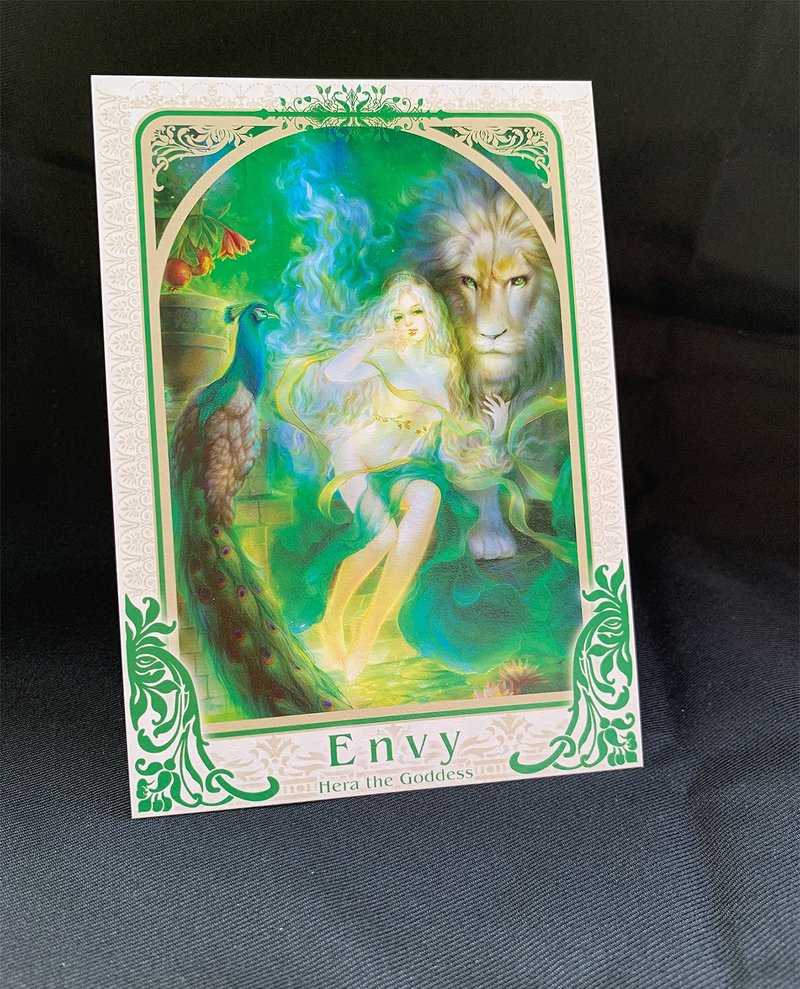 【Limited Edition Postcard】Seven Sins- Envy, Hera the GoddessXMAS Gift - การ์ด/โปสการ์ด - กระดาษ สีเขียว