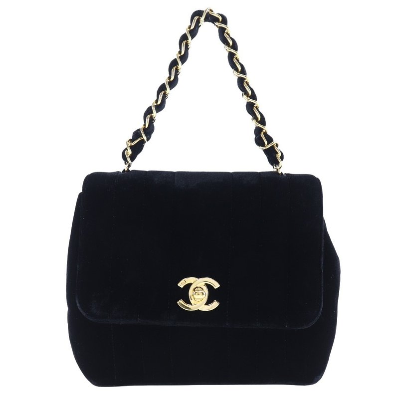 【日本直送】シャネル CHANEL ココマーク ハンドバッグ ベロア 黒 レディース【中古】 - 手提包/手提袋 - 棉．麻 黑色