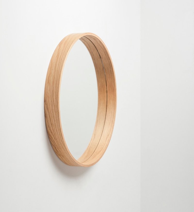 The Mirror wooden round mirror M │ white oak - Other Furniture - Wood Khaki