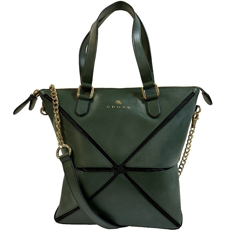CROSS PREMIUM GENUINE LEATHER ORIGAMI SLING BAG DARK GREEN ONSALE - Handbags & Totes - Genuine Leather 