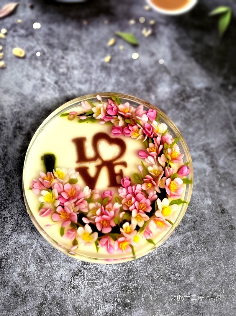 8 inch birthday cake. 520 I love you. all natural. Jelly Flower Cake. Valentine's Day, Tanabata Valentine's Day - Cake & Desserts - Other Materials Red