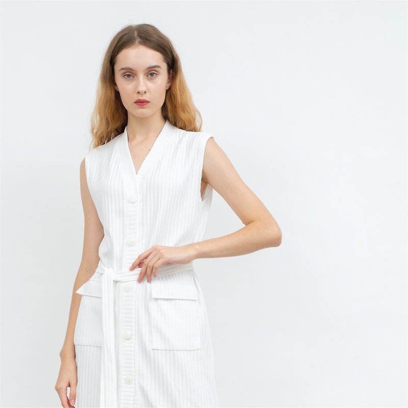 Vianne Lightweight Knit Dress - One Piece Dresses - Polyester White