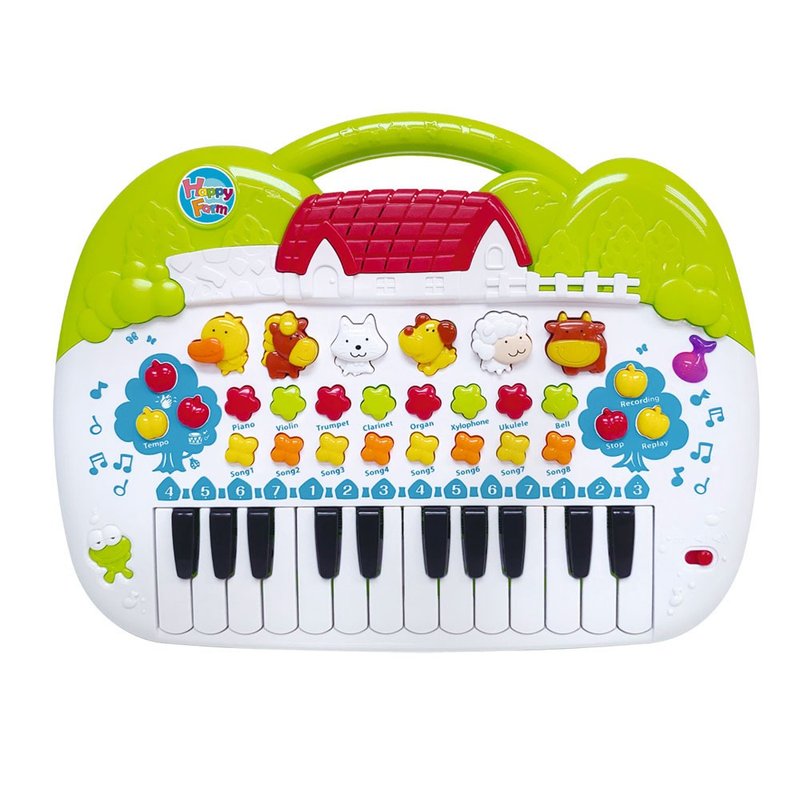 Happy Animal Electronic Keyboard Children’s Day Gift Recommended Christmas Gift Box - ของเล่นเด็ก - พลาสติก สีแดง