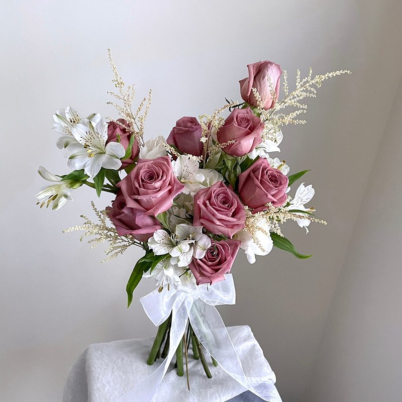 [Flowers] Korean-style flower bouquet of lotus root pink roses - อื่นๆ - พืช/ดอกไม้ สึชมพู