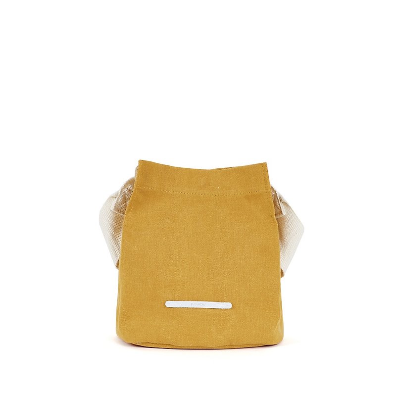 RAWROW-City Series-Canvas Bucket Bag (Small)-Mustard Yellow-RCR711MU - กระเป๋าแมสเซนเจอร์ - ผ้าฝ้าย/ผ้าลินิน สีเหลือง