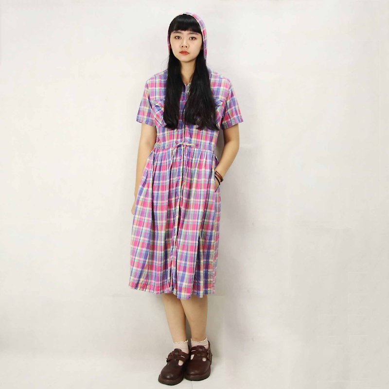 Tsubasa.Y Ancient House 024 plaid party two vintage dress, dress skirt dress - One Piece Dresses - Cotton & Hemp 