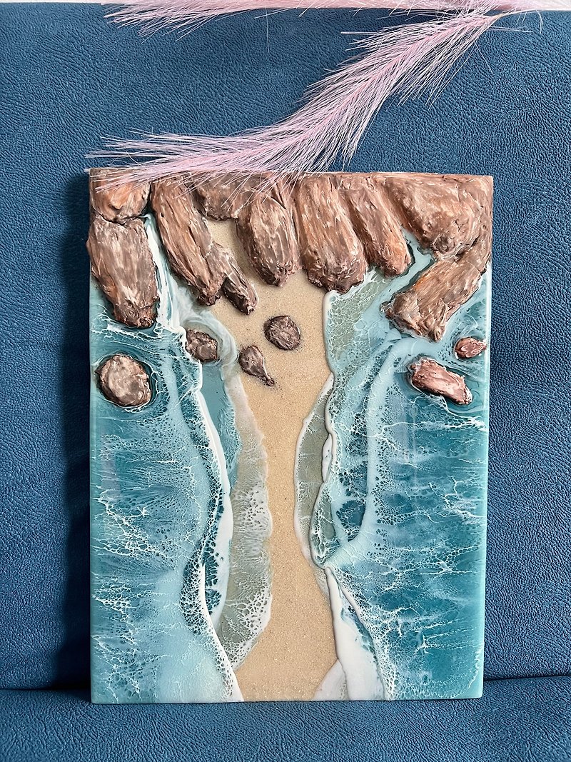 Marine painting made of epoxy resin - Wall Décor - Resin Blue
