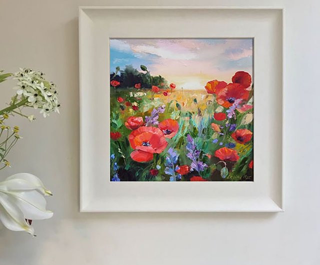 油絵 絵画 ポピーの花 油絵 絵画 ポピーの花
