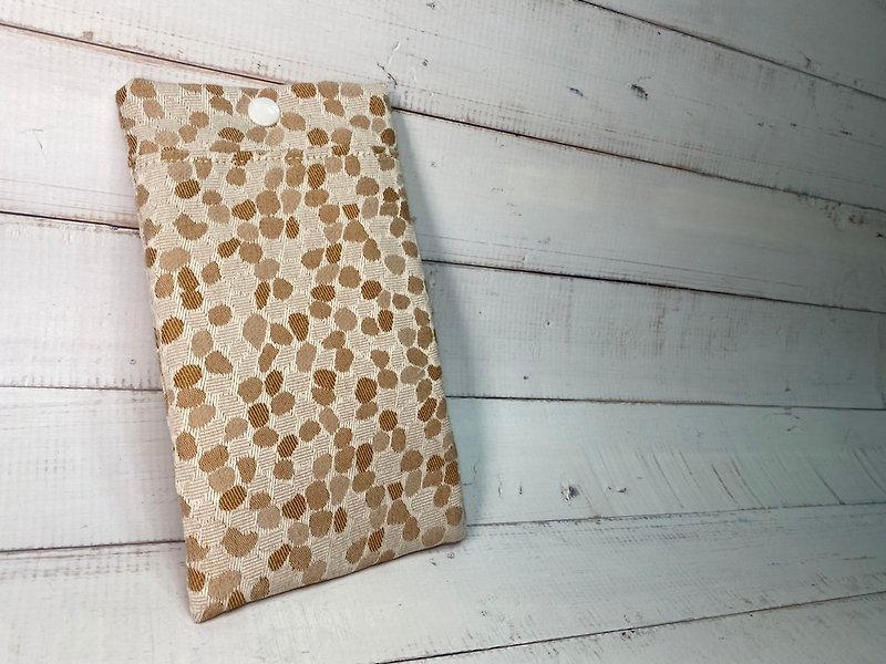 Handmade textured mobile phone cloth cover-imported jacquard fabric - Clutch Bags - Cotton & Hemp Brown