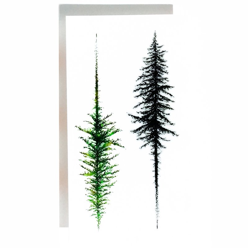 簡約花草刺青 松樹紋身貼紙 植物 水彩 夏天 飾物 萬聖節 森林系 - 紋身貼紙 - 紙 多色