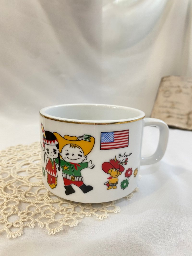 [Good Day Fetish] Taiwan Light Datong American Art and Culture Ceramic Teacup - ถ้วย - เครื่องลายคราม ขาว