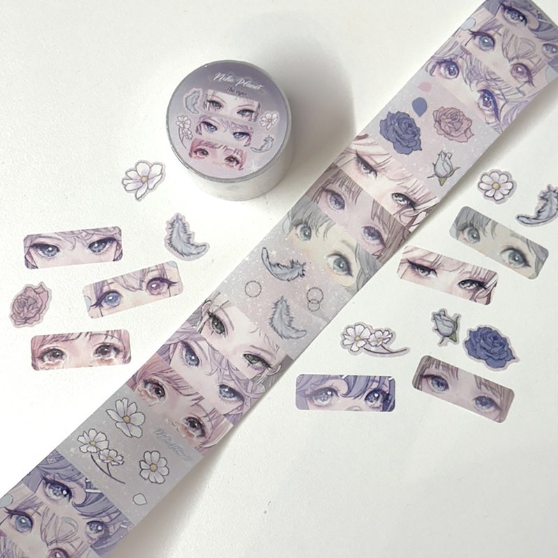 The eyes kiss-cut washi tape - มาสกิ้งเทป - กระดาษ สึชมพู