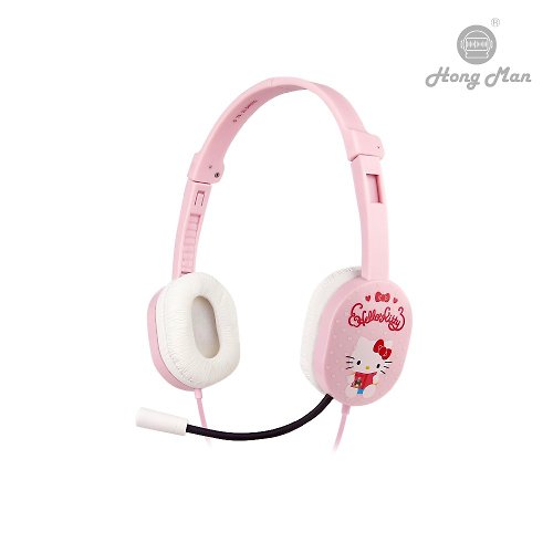 HongMan康文國際 【Hong Man】三麗鷗系列 兒童耳機 麥克風款 Hello Kitty