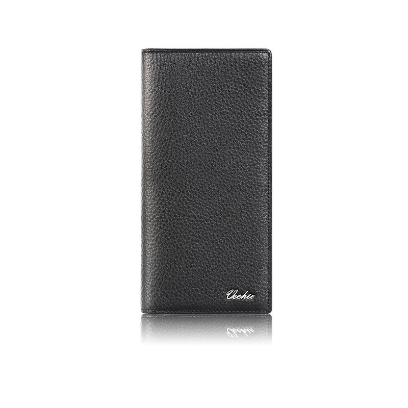 [Free upgrade gift packaging] Yili 12-card long clip-black/VE047W005BK - Wallets - Genuine Leather Black