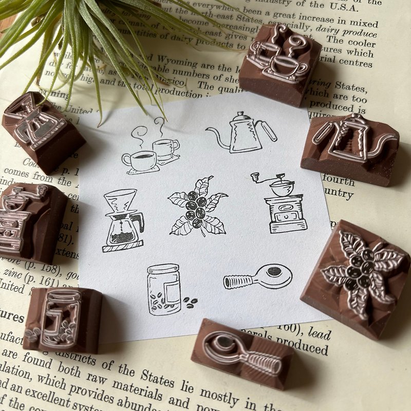 Eraser Stamp Homemade Coffee Roasting Stamp Set - ตราปั๊ม/สแตมป์/หมึก - ยาง 