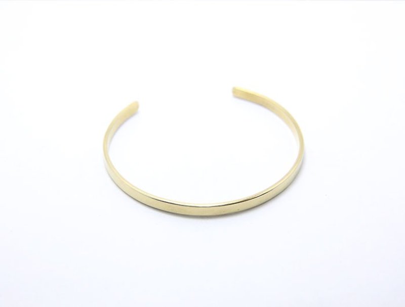 ni.kou Bronze flat open bracelet - Bracelets - Other Metals 