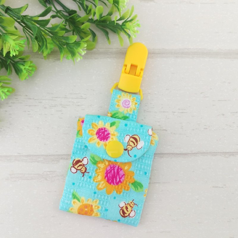 Enthusiastic sunflower. Ping Fu bag (can increase 40 embroidered name) - Omamori - Cotton & Hemp Blue