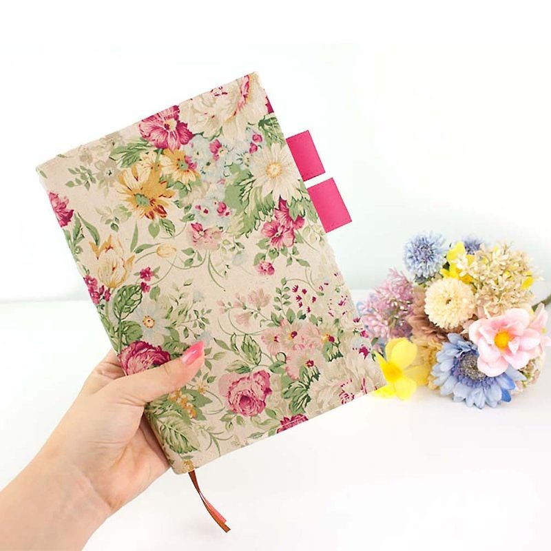Officially sold B6/32K double pen insert book / book cover / book cover - flower cloth - Book Covers - Other Materials Green