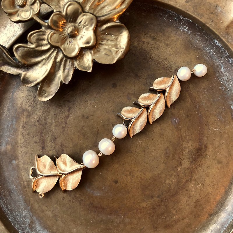 古典的な金箔パールのブレスレット - ブレスレット - 真珠 