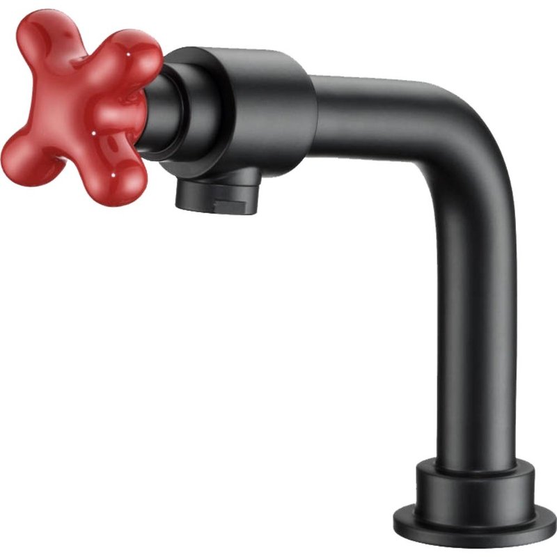 Colorful Artistic Ceramics red and black single hole faucet - Bathroom Supplies - Other Materials Red