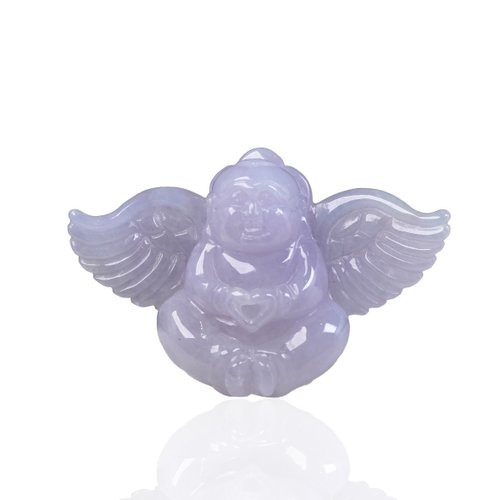 瓔珞珠寶盒 E.L.Jewelry Box 紫羅蘭翡翠彌勒佛天使項鍊 | 天然緬甸玉A貨翡翠 | 送禮