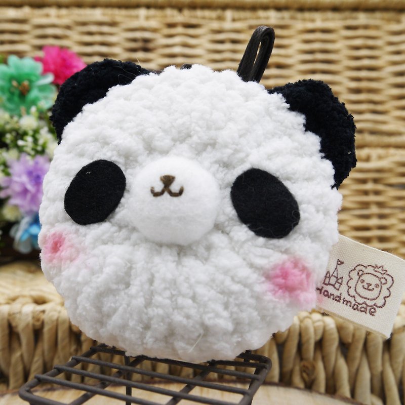 Panda-cotton candy animal small round mirror portable mirror small mirror makeup mirror - Makeup Brushes - Other Materials 