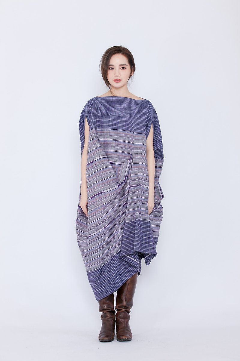 Lungi Dress _ Fair Trade - One Piece Dresses - Cotton & Hemp Purple