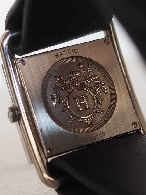 HERMES エルメス バレニア ウォッチ 腕時計 シルバー ブラック