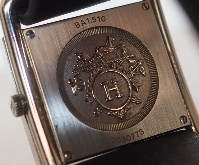 HERMES エルメス バレニア ウォッチ 腕時計 シルバー ブラック ユニ