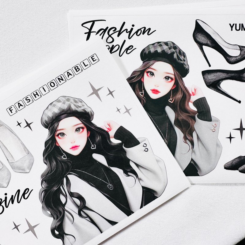 Shopping girl Stickers - 貼紙 - 其他材質 
